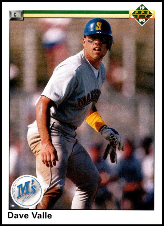 Dave Valle in Seattle Mariners uniform ready to field on Upper Deck baseball card