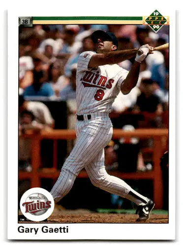 Original gloss 1990 Upper Deck Gary Gaetti Twins baseball card alt text