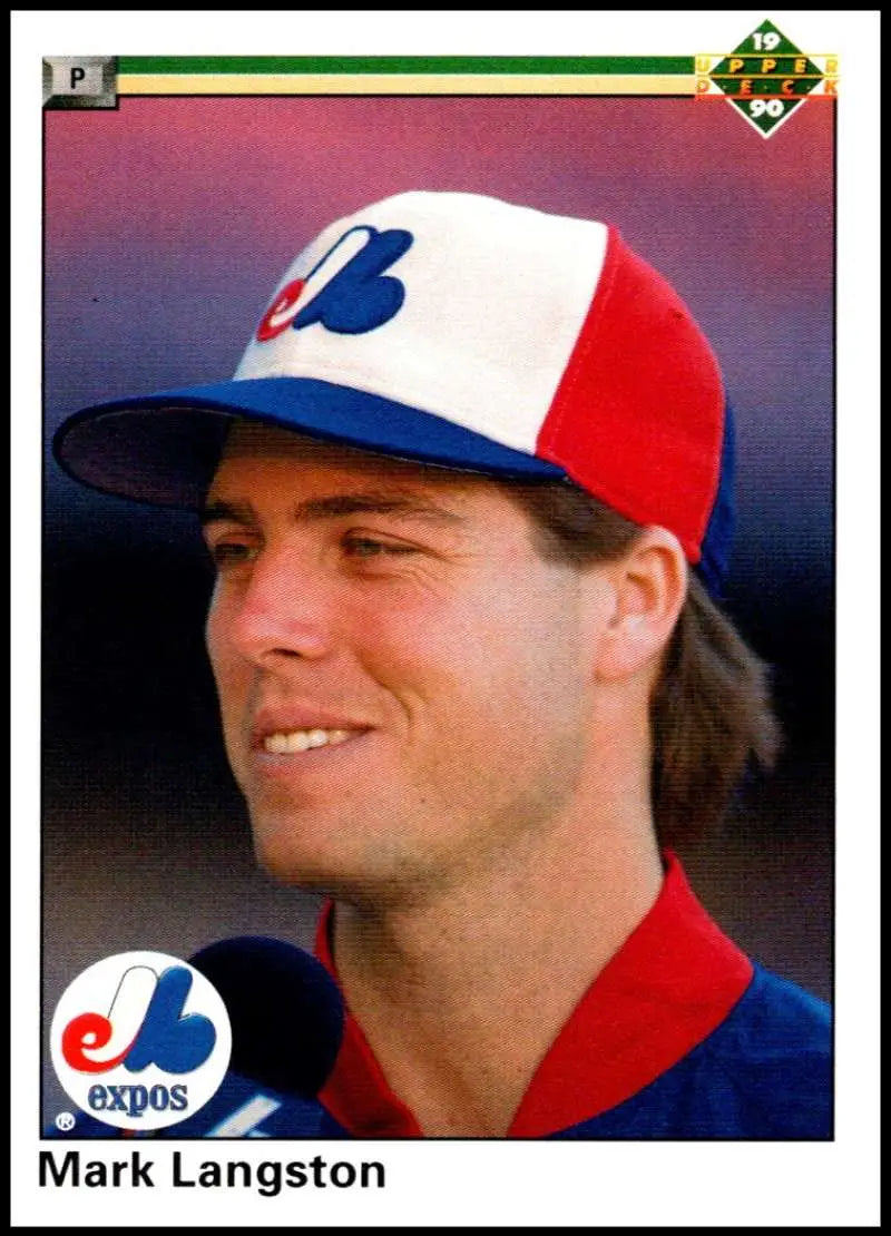 Mark Langston in Montreal Expos cap featured on 1990 baseball card