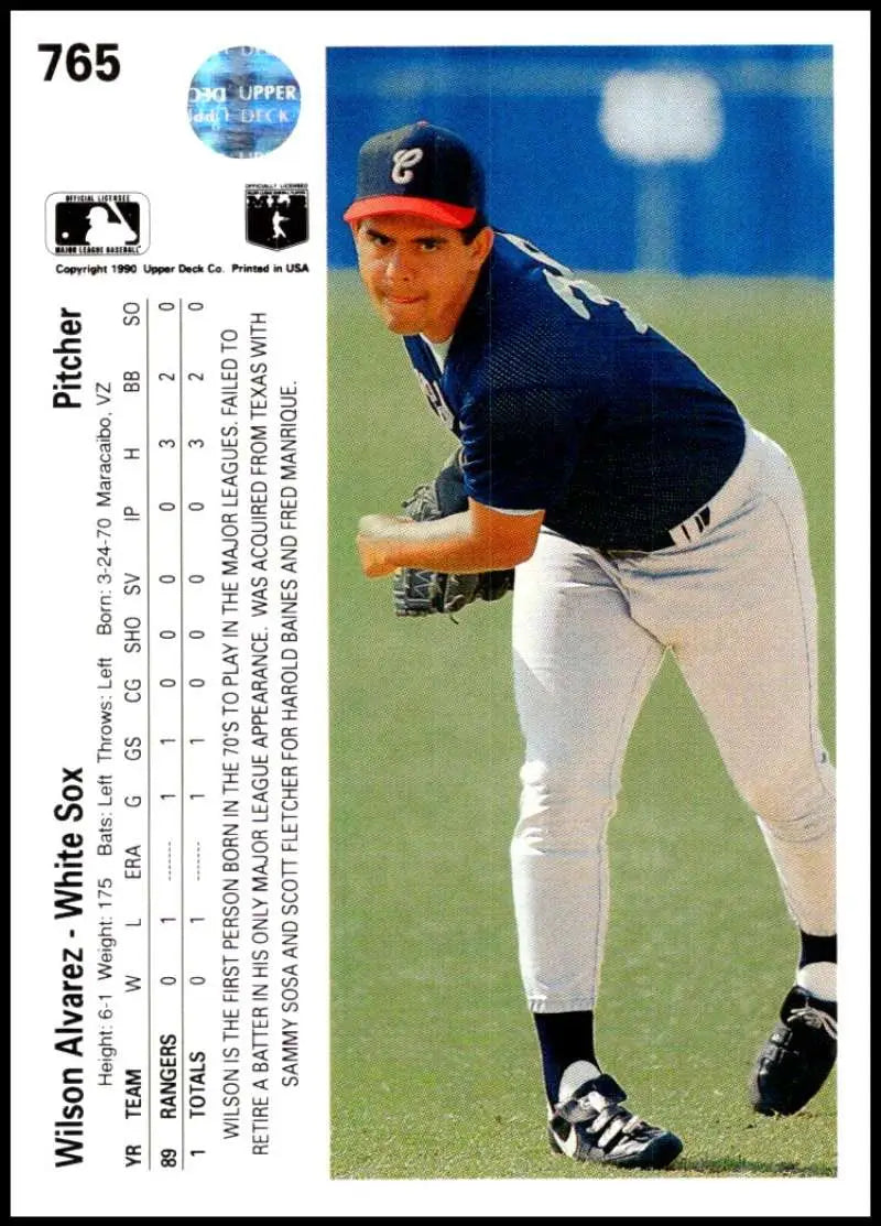 Baseball player in navy Pittsburgh Pirates uniform pitching for Chicago White Sox