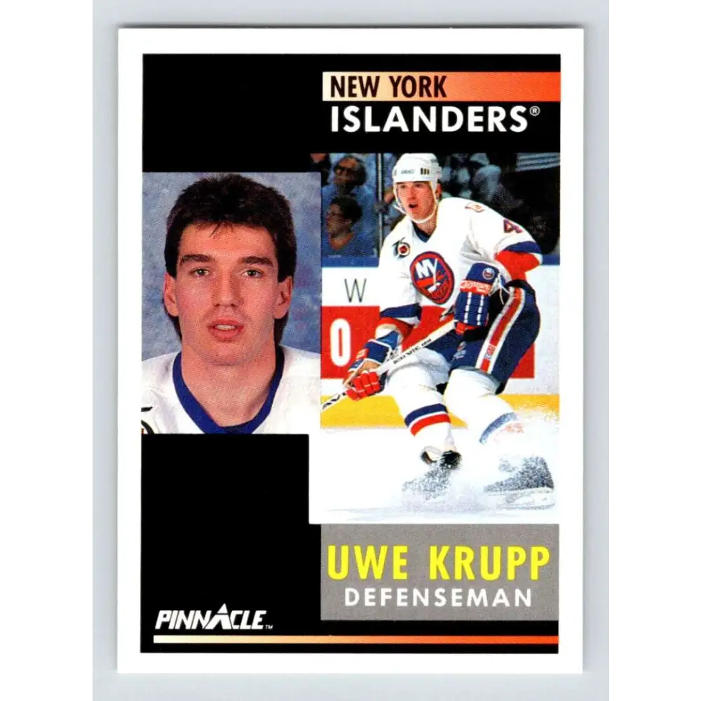 1991-92 Pinnacle #19 Uwe Krupp NM-MT New York Islanders Hockey Card