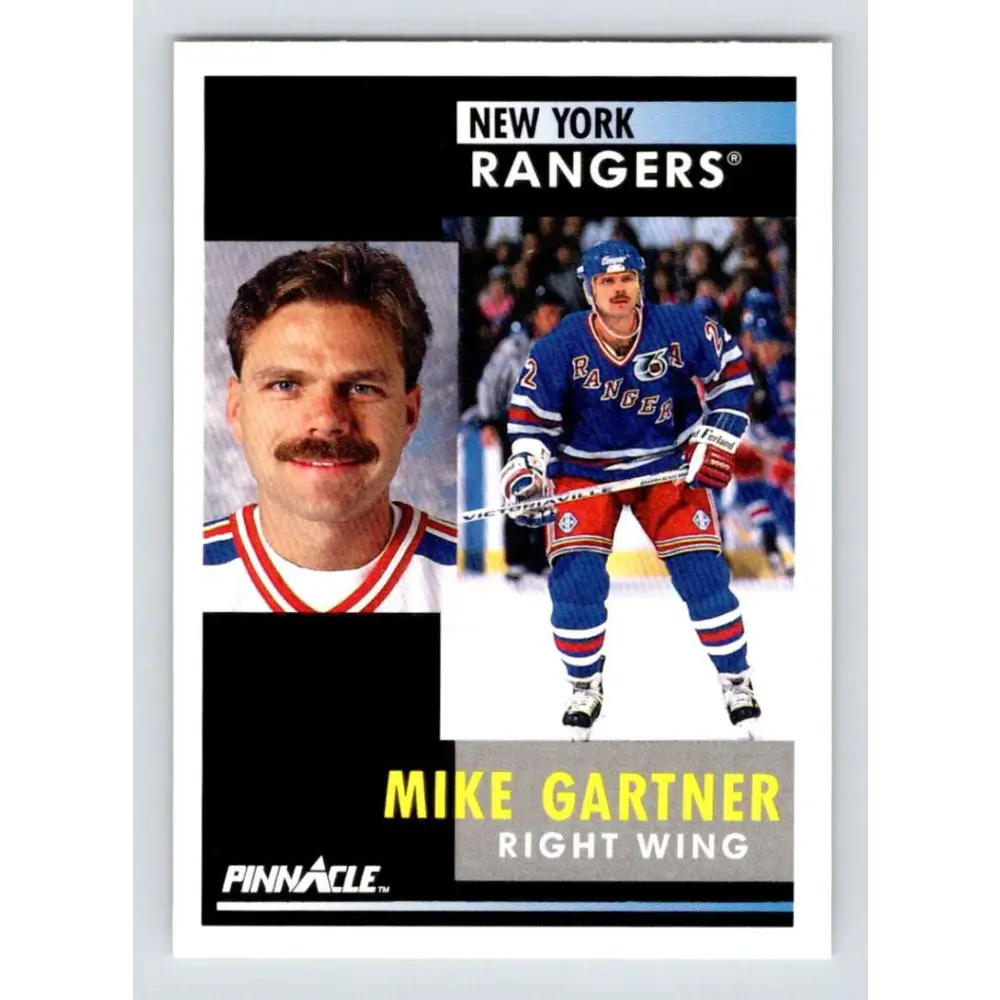 1991-92 Pinnacle #202 Mike Gartner NM-MT New York Rangers Hockey Card