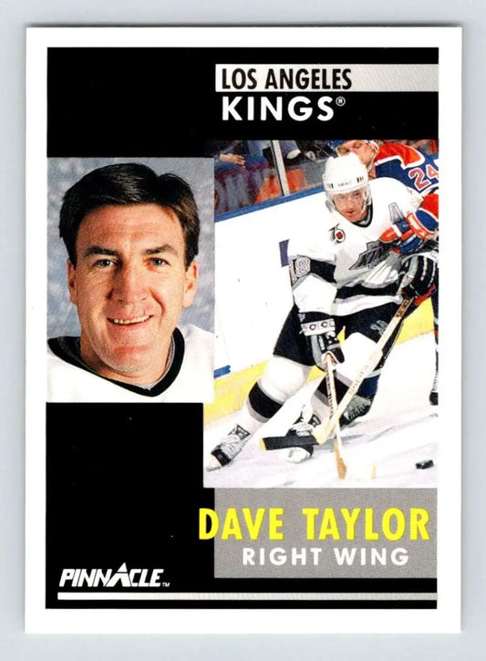 Hockey card of Dave Taylor from the Los Angeles Kings Pinnacle brand 1991-92 set