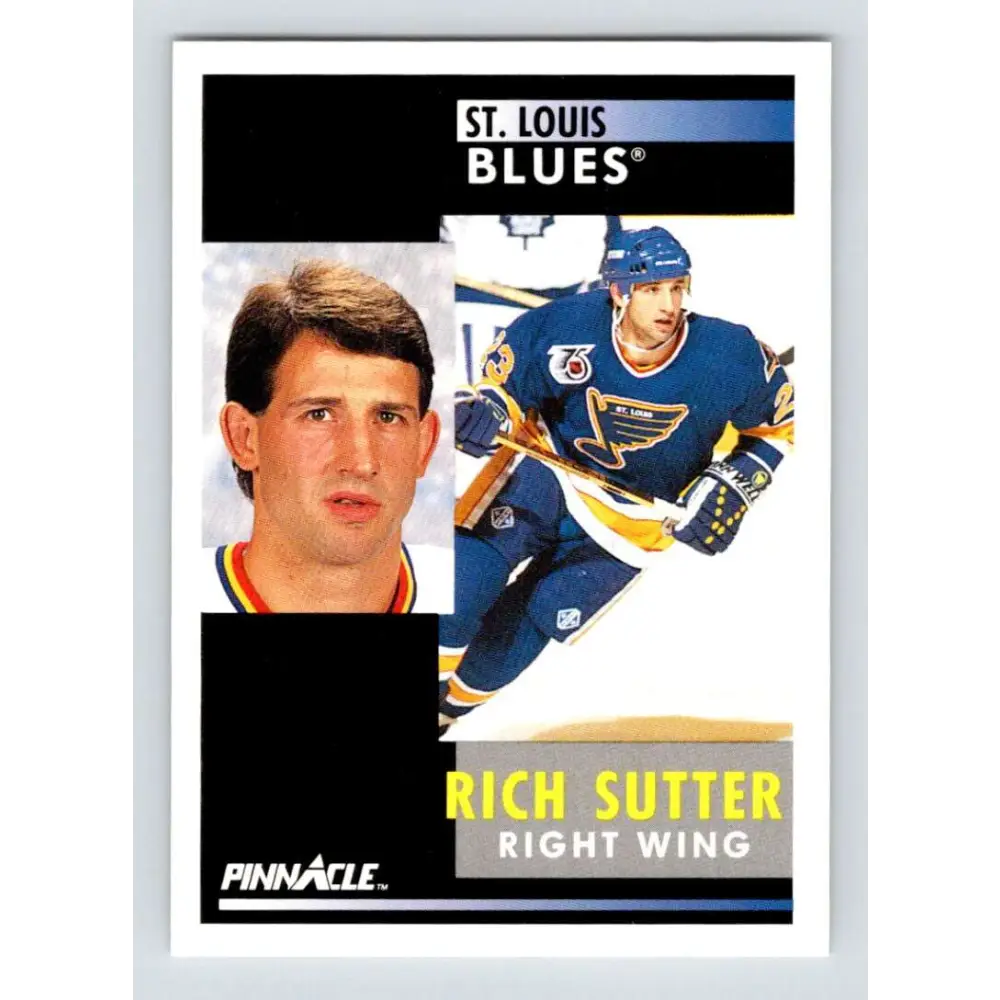 1991-92 Pinnacle #268 Rich Sutter NM-MT St. Louis Blues Hockey Card