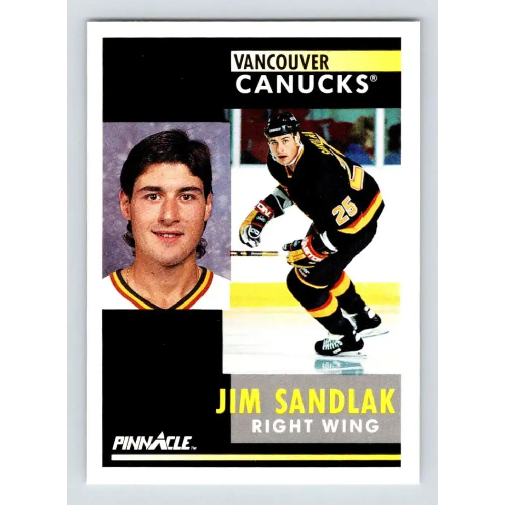 1991-92 Pinnacle #294 Jim Sandlak NM-MT Vancouver Canucks Hockey Card
