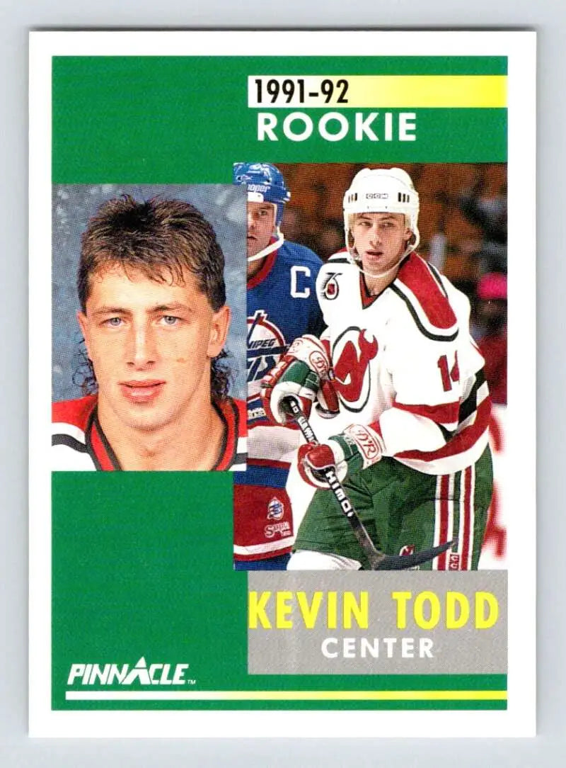 1991-92 Pinnacle #308 Kevin Todd NM-MT RC Rookie New Jersey Devils Hockey Card - Hockey Card