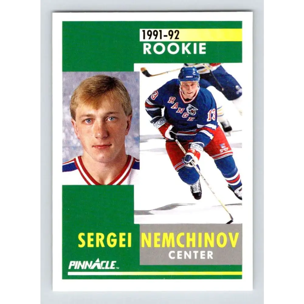 1991-92 Pinnacle #317 Sergei Nemchinov NM-MT New York Rangers Hockey Card