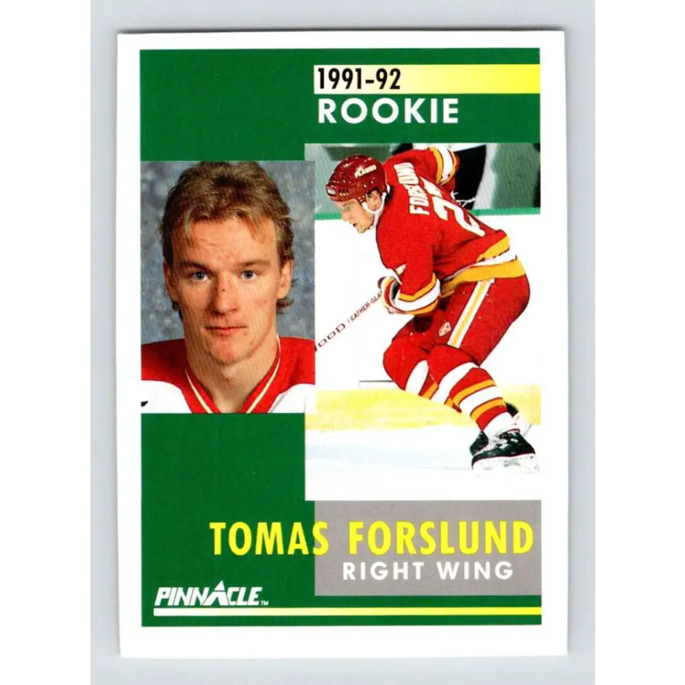 1991-92 Pinnacle #333 Tomas Forslund NM-MT RC Rookie Calgary Flames Hockey Card