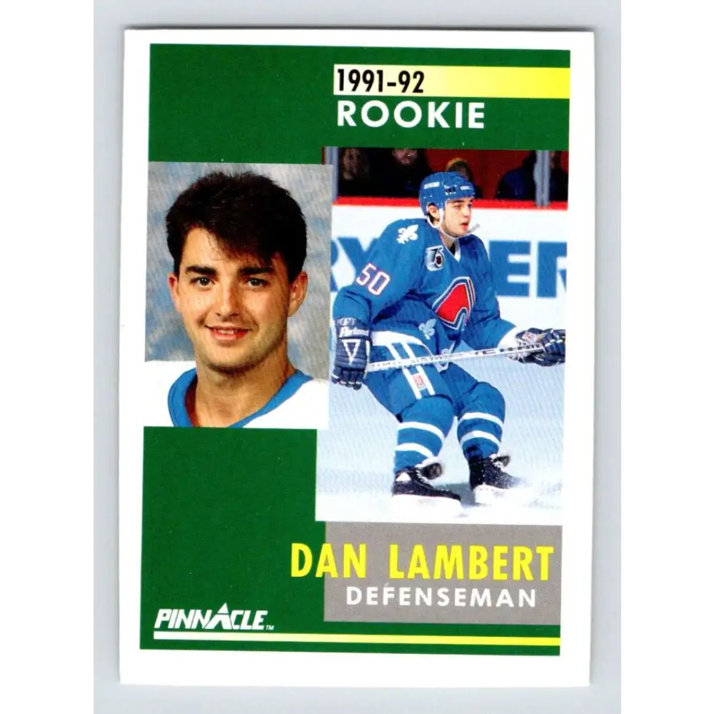 1991-92 Pinnacle #346 Dan Lambert NM-MT RC Rookie Quebec Nordiques Hockey Card
