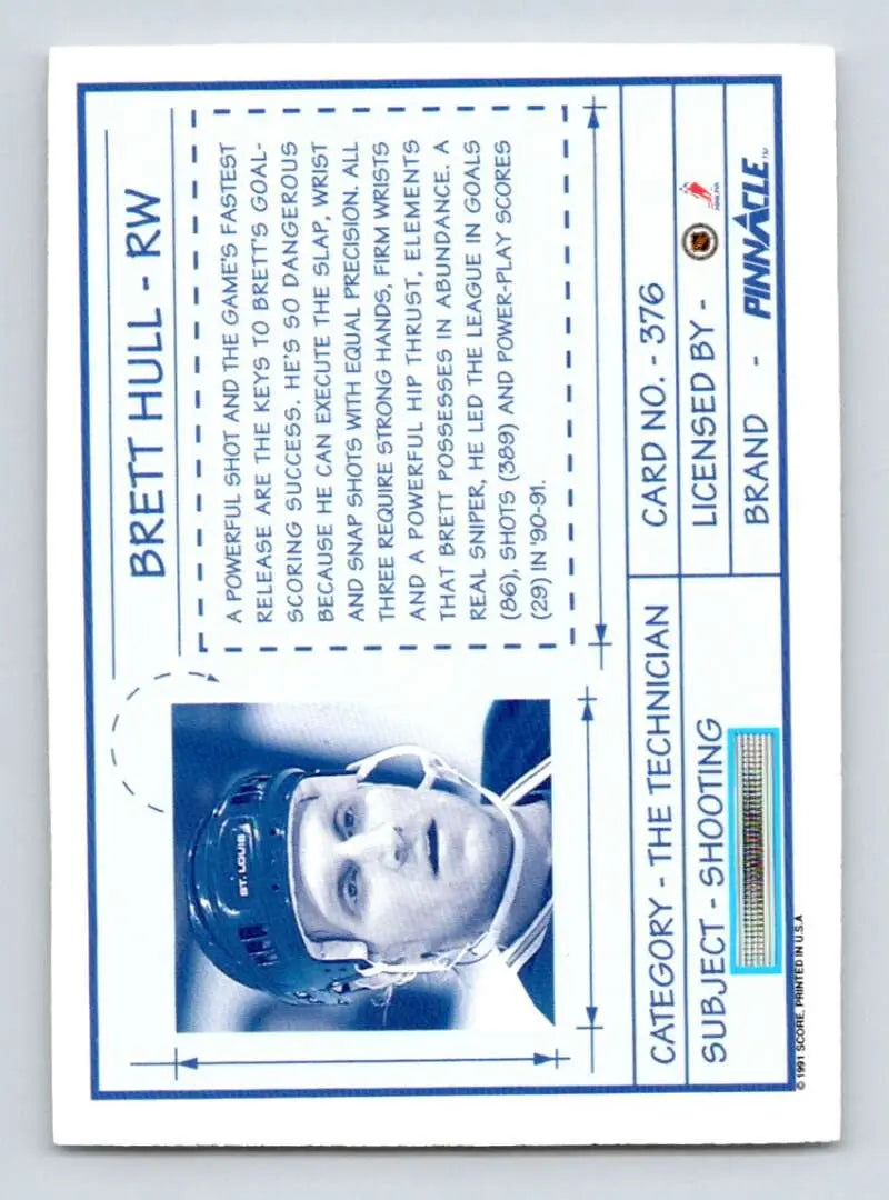 Brett Hull St. Louis Blues Hockey Card with blue and white border design