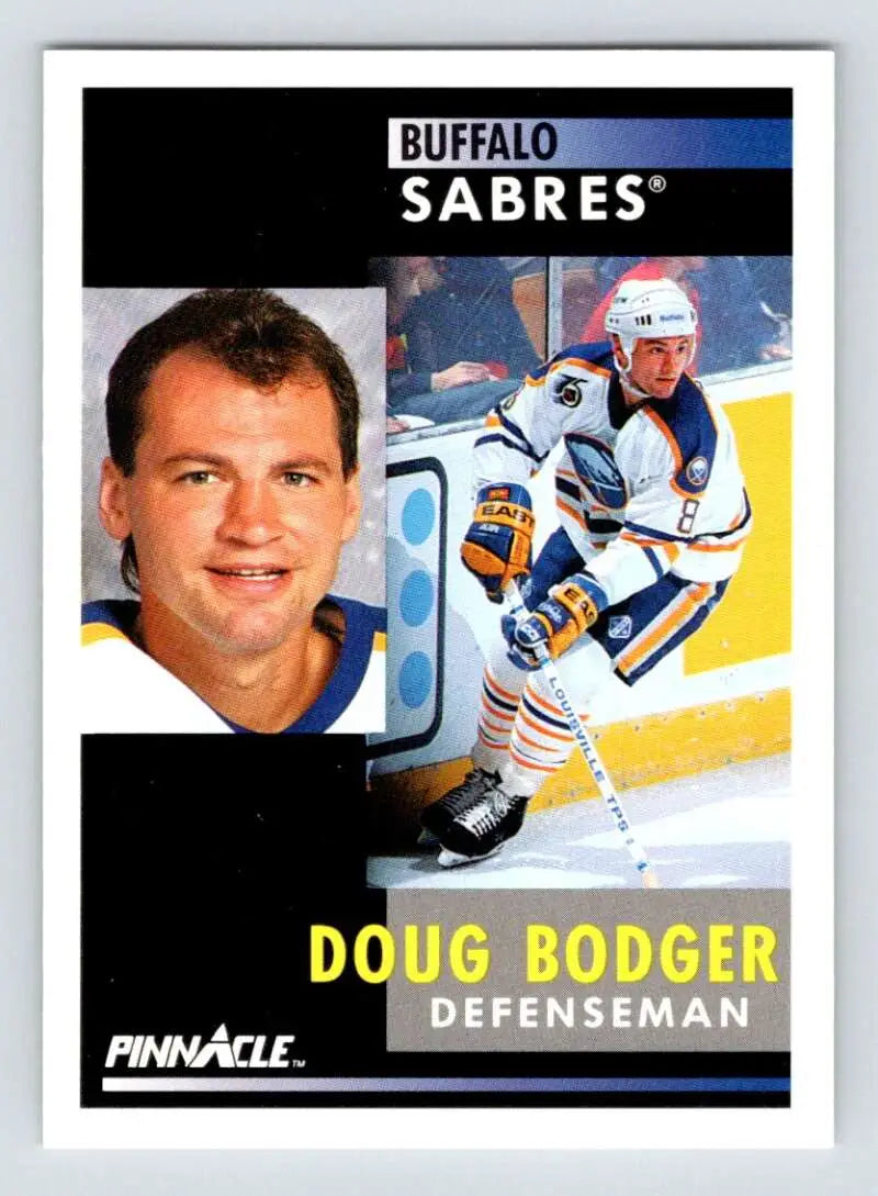 Buffalo Sabres Doug Bodger trading card with headshot and action images
