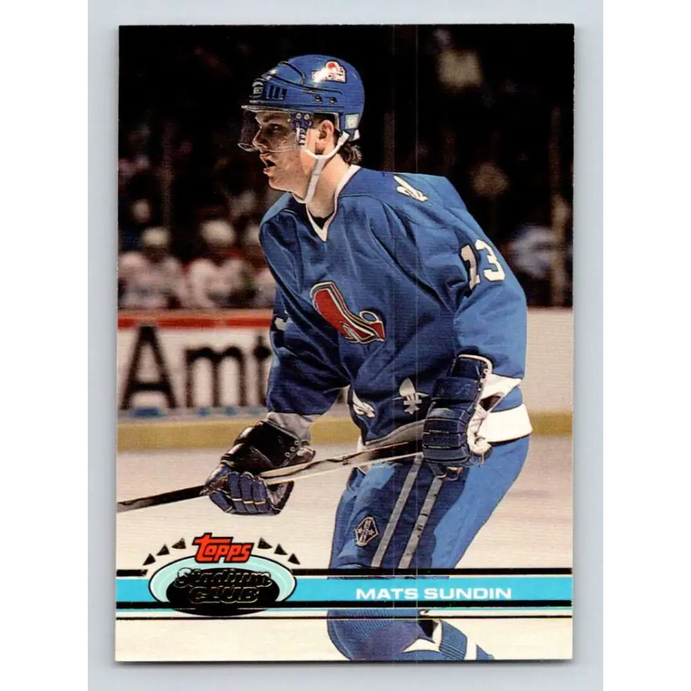 1991-92 Topps Stadium Club #300 Mats Sundin NM-MT Quebec Nordiques Hockey Card
