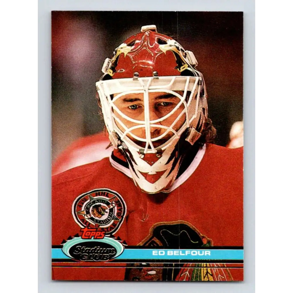1991-92 Topps Stadium Club #333 Ed Belfour NM-MT Chicago Blackhawks Hockey Card
