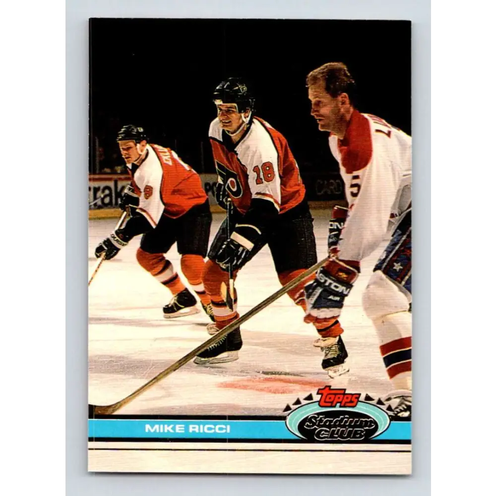 1991-92 Topps Stadium Club #386 Mike Ricci NM-MT Philadelphia Flyers Hockey Card