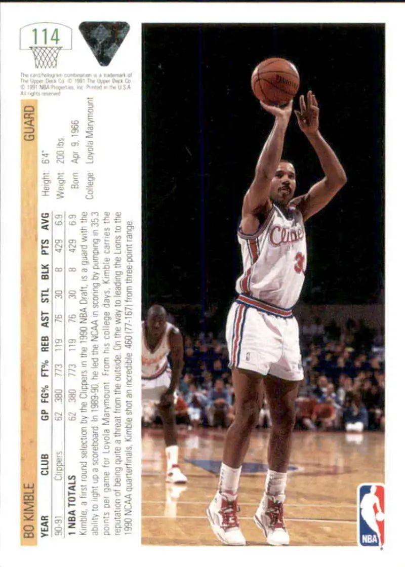 Basketball player in white Clippers uniform taking jump shot for Los Angeles Clippers card