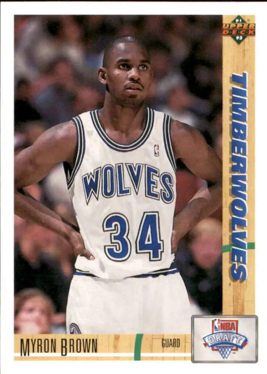 Basketball trading card of Myron Brown from the Minnesota Timberwolves by Upper Deck