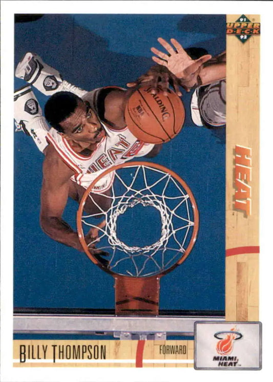Basketball card of Billy Thompson from the Miami Heat reaching for a rebound