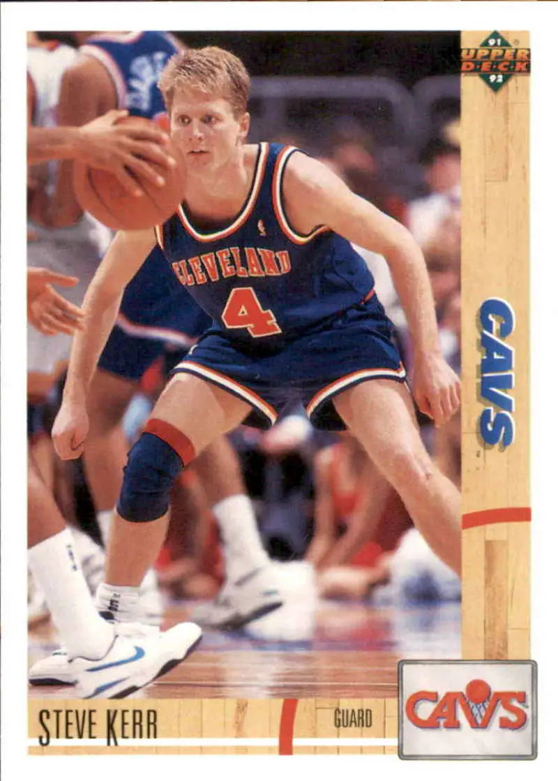 Basketball card of Steve Kerr in navy blue uniform for Cleveland Cavaliers