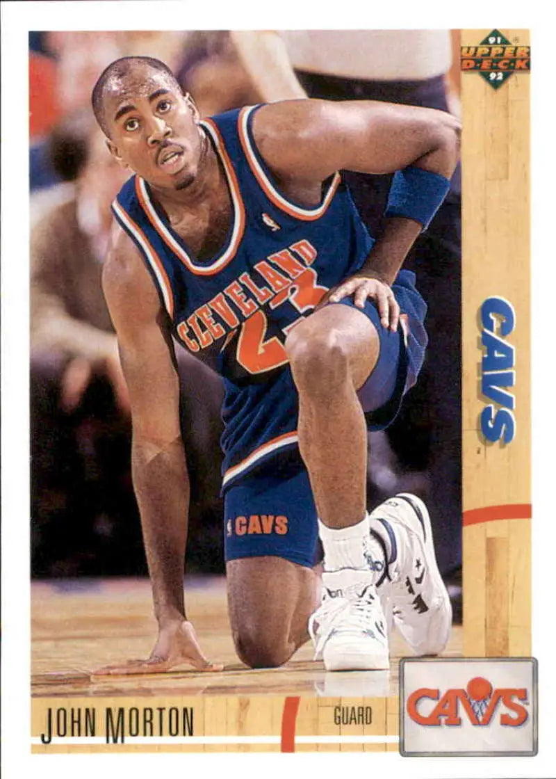 Basketball player in Cleveland Cavaliers jersey, featured in John Morton basketball card