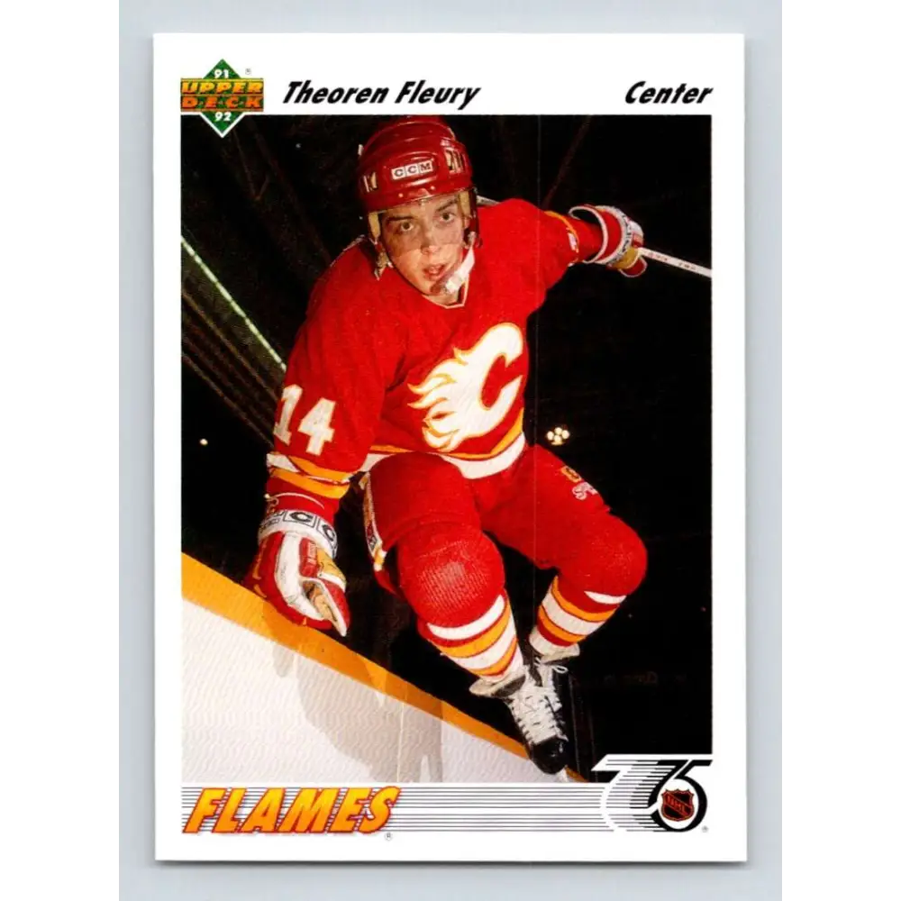 1991-92 Upper Deck #245 Theo Fleury NM-MT Calgary Flames Hockey Card