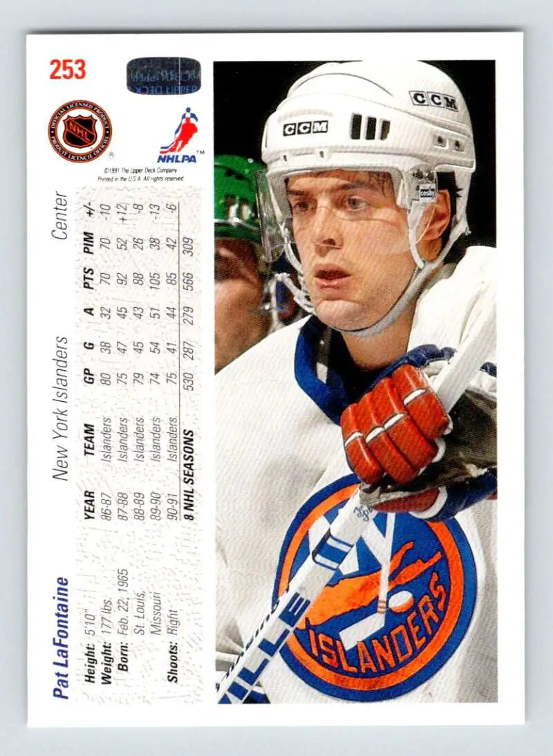 Pat LaFontaine 1991-92 Upper Deck hockey card featuring New York Islanders player