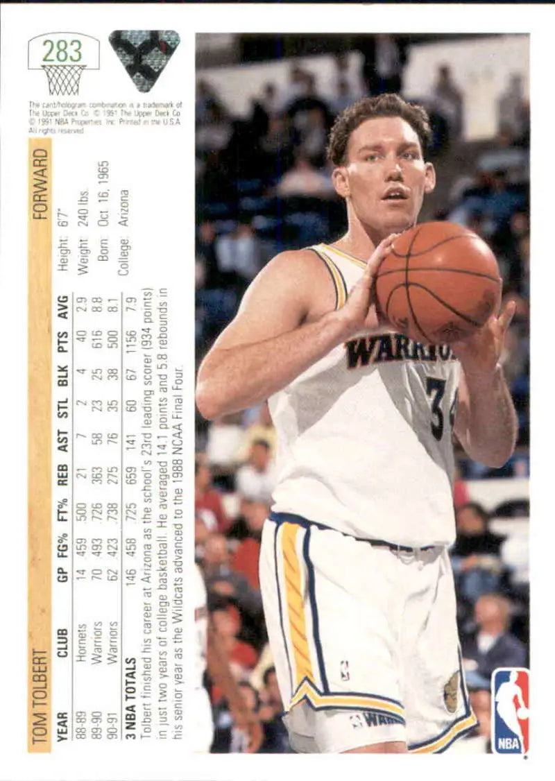Basketball trading card of Tom Tolbert in Golden State Warriors jersey number 7