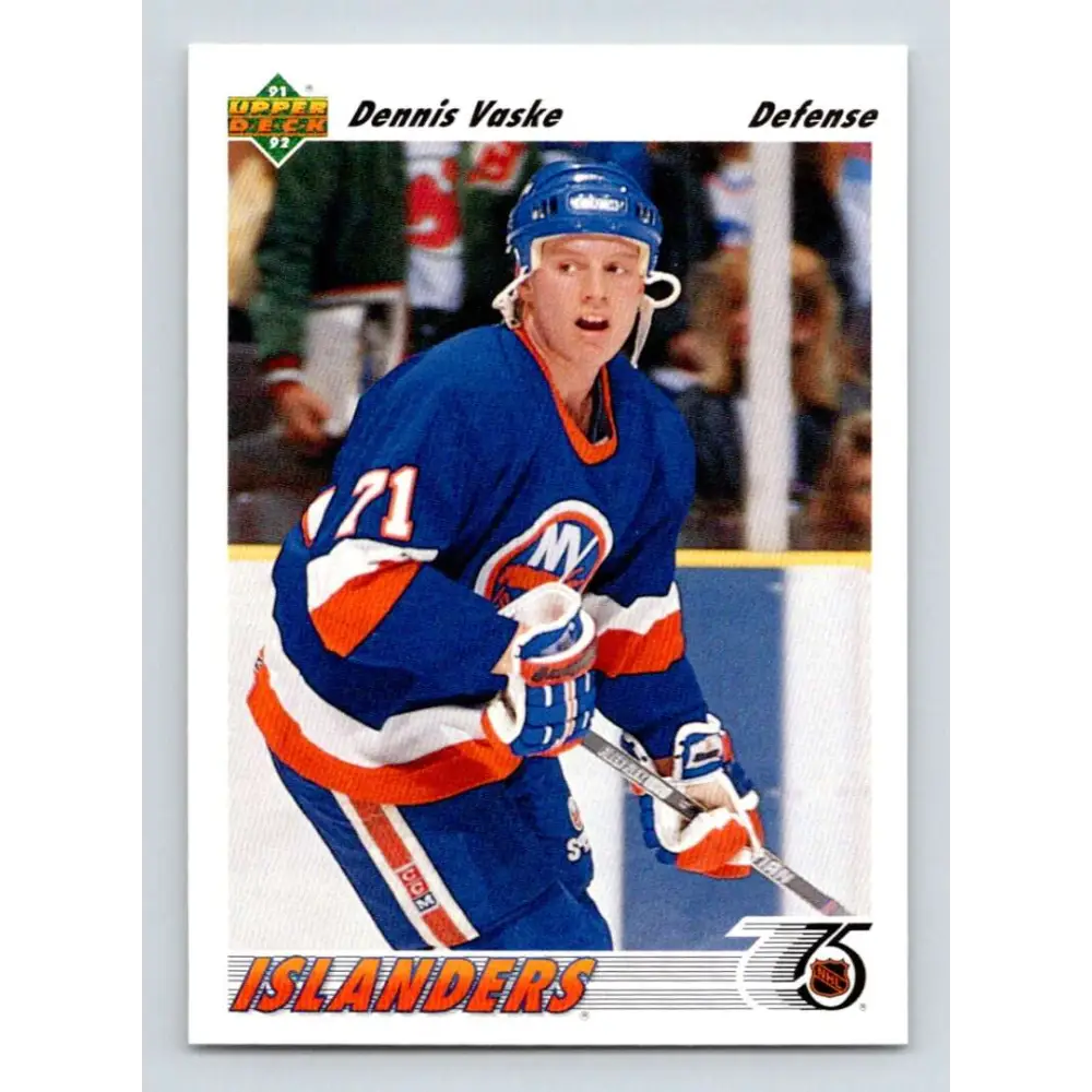 1991-92 Upper Deck #49 Dennis Vaske NM-MT New York Islanders Hockey Card