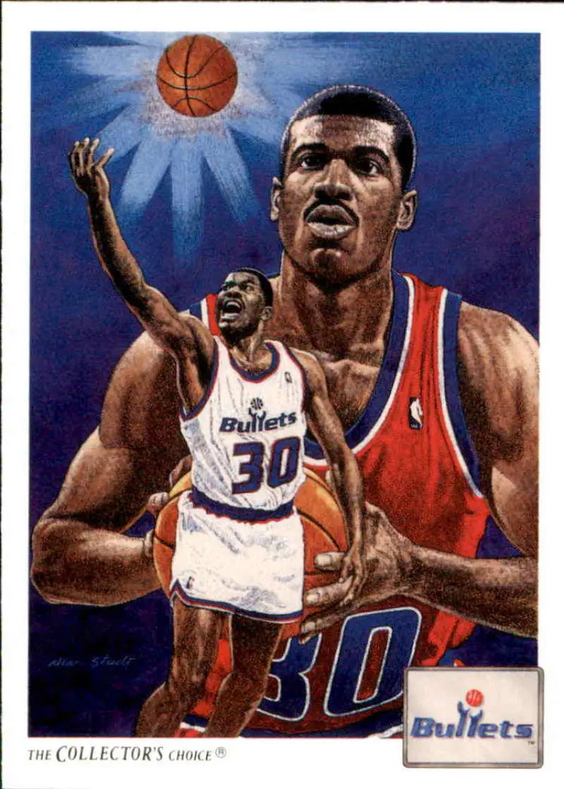 Artistic basketball illustration of Bernard King in Washington Bullets jersey, number 30