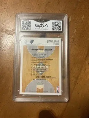 Encased Michael Jordan checklist card from 1991-92 Upper Deck Team Checklist series