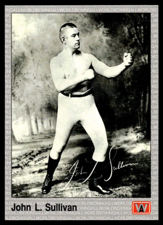 Vintage boxing photograph of John Sullivan in classic stance for John Sullivan NM-MT boxing card