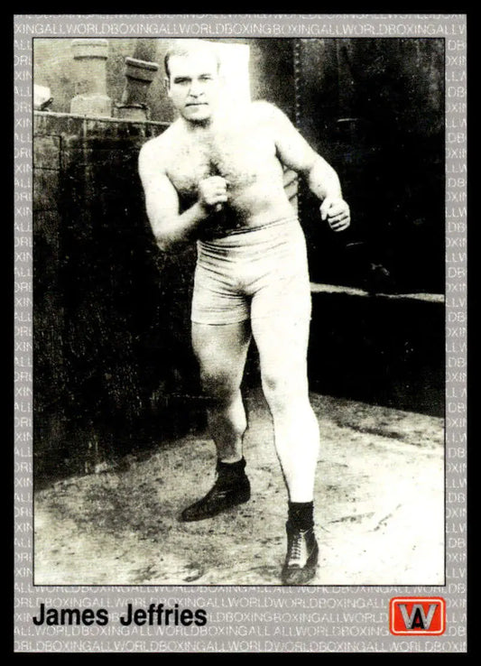 James Jeffries shirtless boxer in fighting stance for 1991 NM-MT Boxing Card