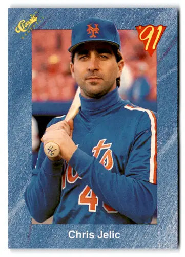 Original gloss T66 Chris Jelic baseball card from 1991 Classic I NM Near Mint Mets