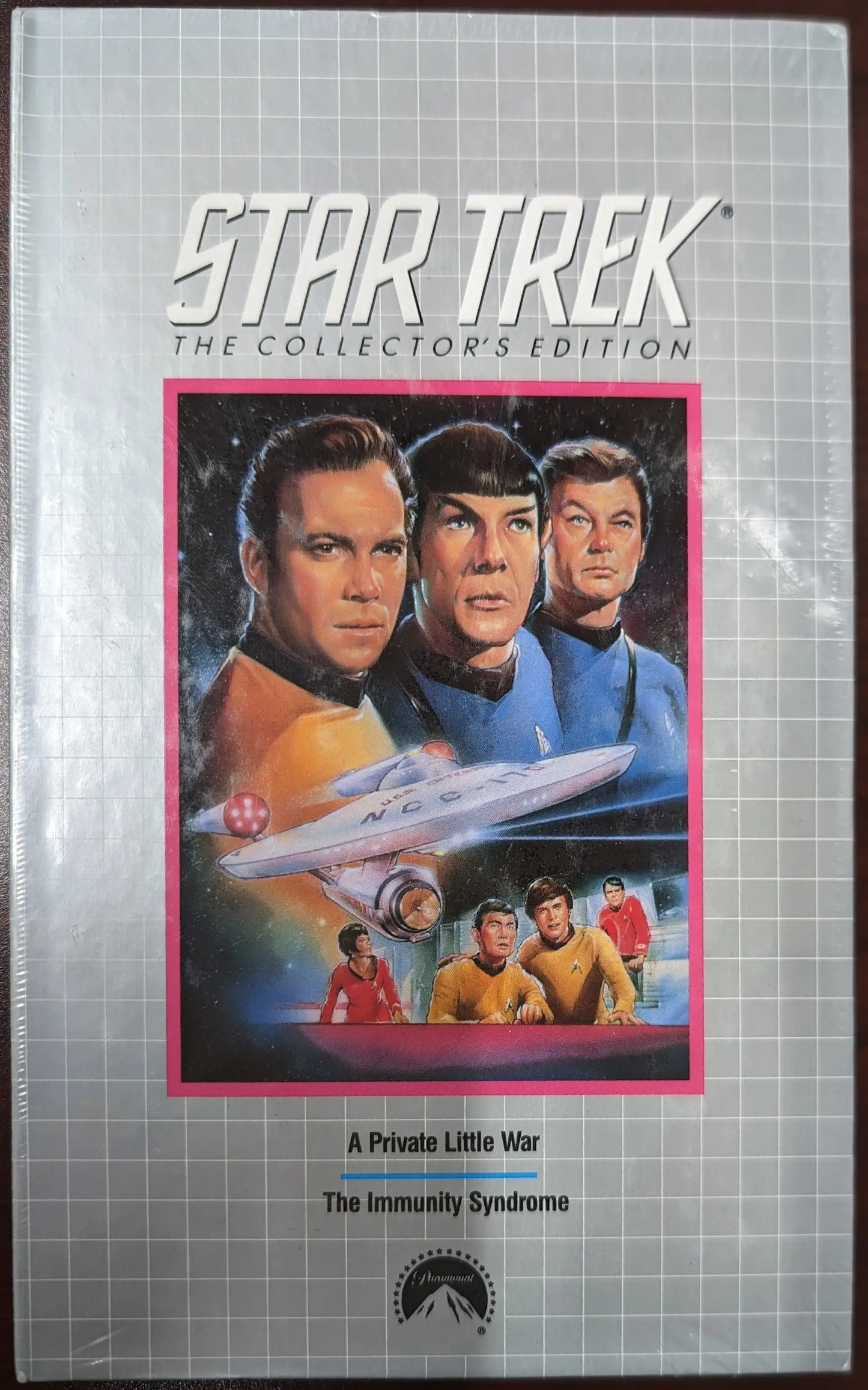 VHS tape box for Star Trek: The Collector’s Edition featuring character and spaceship art