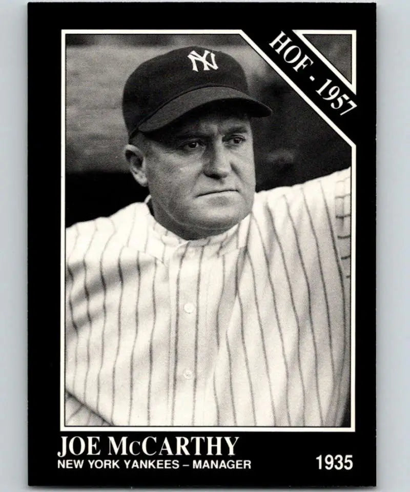 Black and white baseball card of Joe McCarthy, Yankees manager, 1935 Conlon Collection