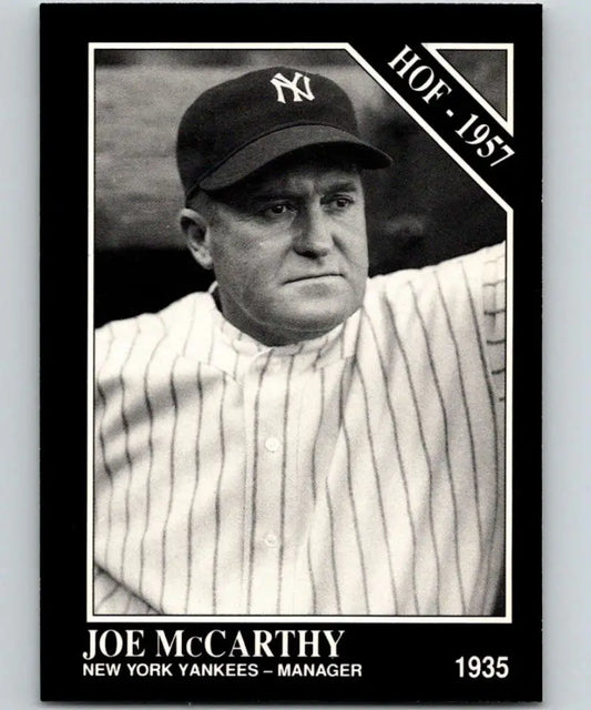 Black and white baseball card of Joe McCarthy, Yankees manager, 1935 Conlon Collection