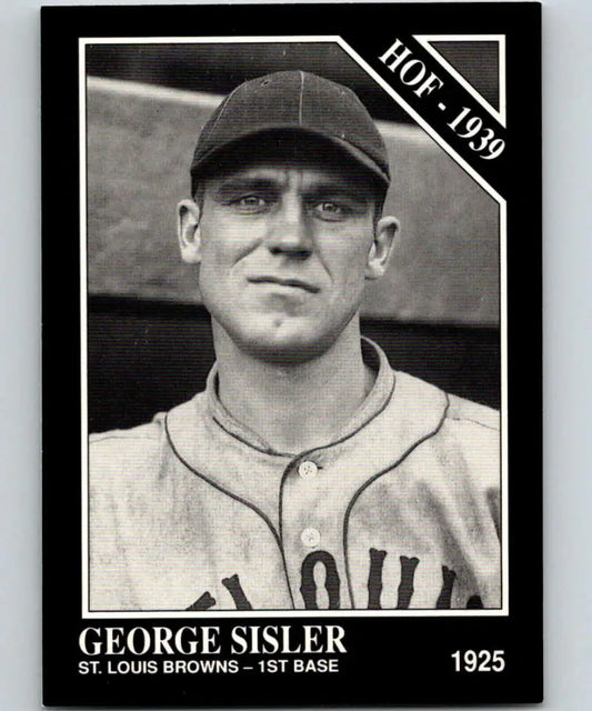 Black and white 1925 baseball card of George Sisler from the Conlon Collection