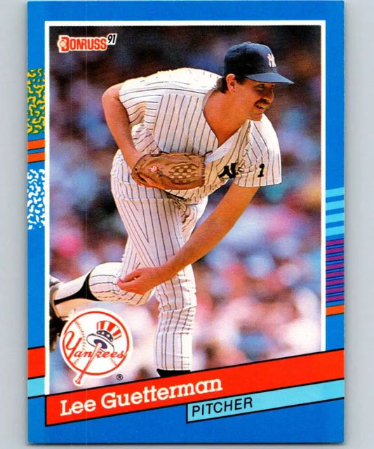 1991 Donruss baseball card of Lee Guetterman pitching for the New York Yankees
