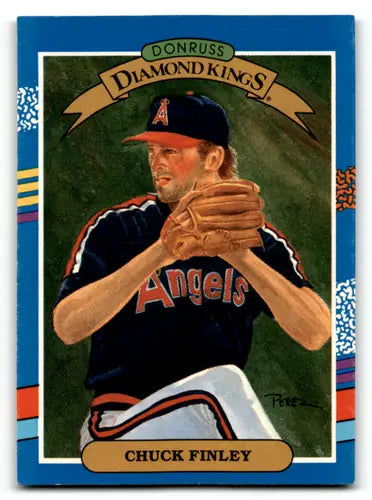 Original gloss Chuck Finley baseball card from 1991 Donruss featuring Angels player simply sandoval