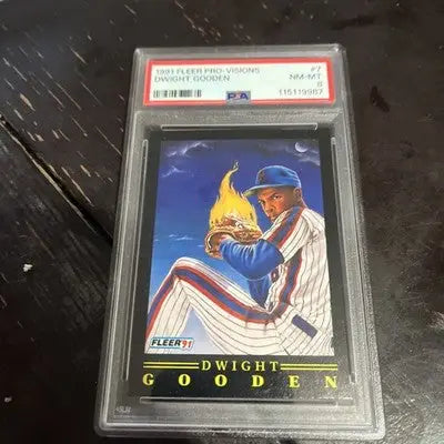 Graded 1991 Fleer Pro-Visions Dwight Gooden New York Mets baseball card in protective slab