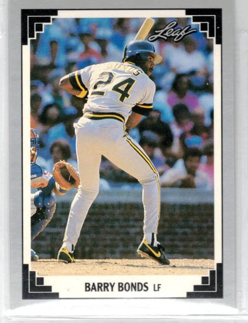 Barry Bonds batting in 1991 Leaf #261 Pittsburgh Pirates Baseball Card