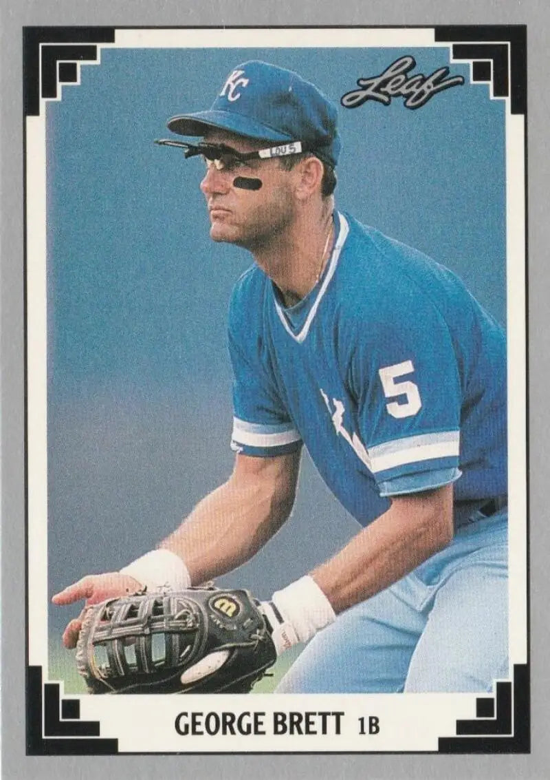 George Brett Kansas City Royals baseball card number 5 from 1991 Leaf collection