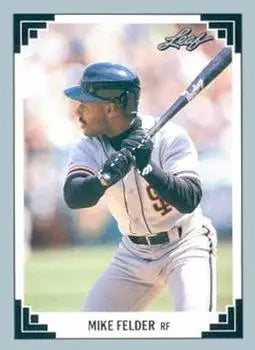 Baseball card of Mike Felder in batting stance for San Francisco Giants