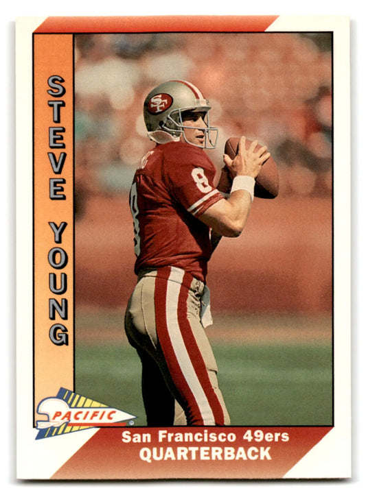 Vintage Pacific Football Steve Young San Francisco 49ers football card front view
