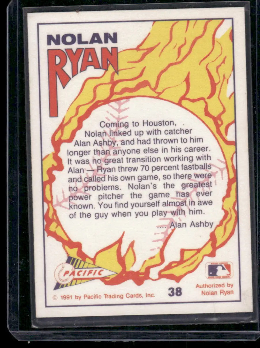 Baseball card of Nolan Ryan from 1991 Pacific Nolan Ryan #38 product