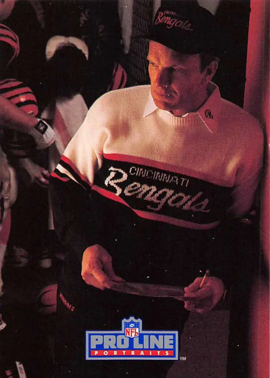 Cincinnati Bengals Pro Line jacket in cream and black featuring Sam Wyche design