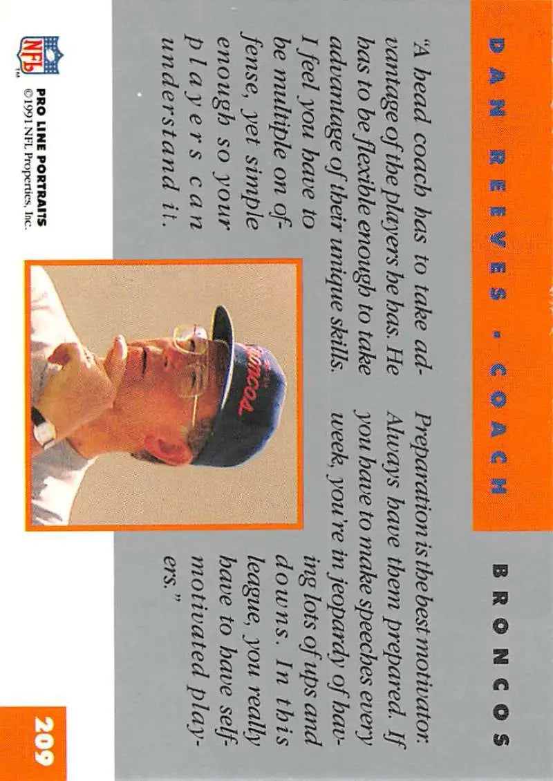 Baseball card of Dan Reeves in red cap, a stunning Pro Line Portraits collectible