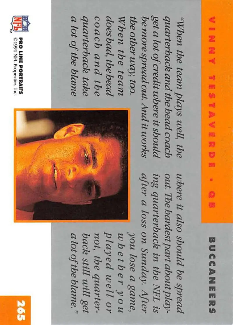 CD album cover with orange and white design featuring Vinny Testaverde of Tampa Bay Buccaneers