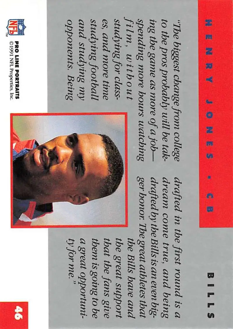 Basketball trading card featuring red and gray design with Henry Jones of the Buffalo Bills