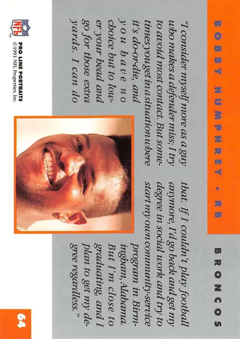 Orange and white album cover featuring Bobby Humphrey from Pro Line Portraits