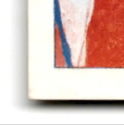 Corner of vibrant framed Score Football Bruce Smith Buffalo Bills artwork featuring white border
